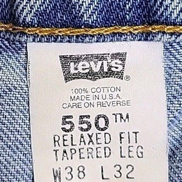 Vintage Levis 550 Jeans Mens 38 36x31 Baggy Taper High Distressed USA Workwear - Picture 13 of 16